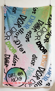 Dior Gradient Colorful Monogram Flannel Throw Blanket Sofa Cover Blanket D421